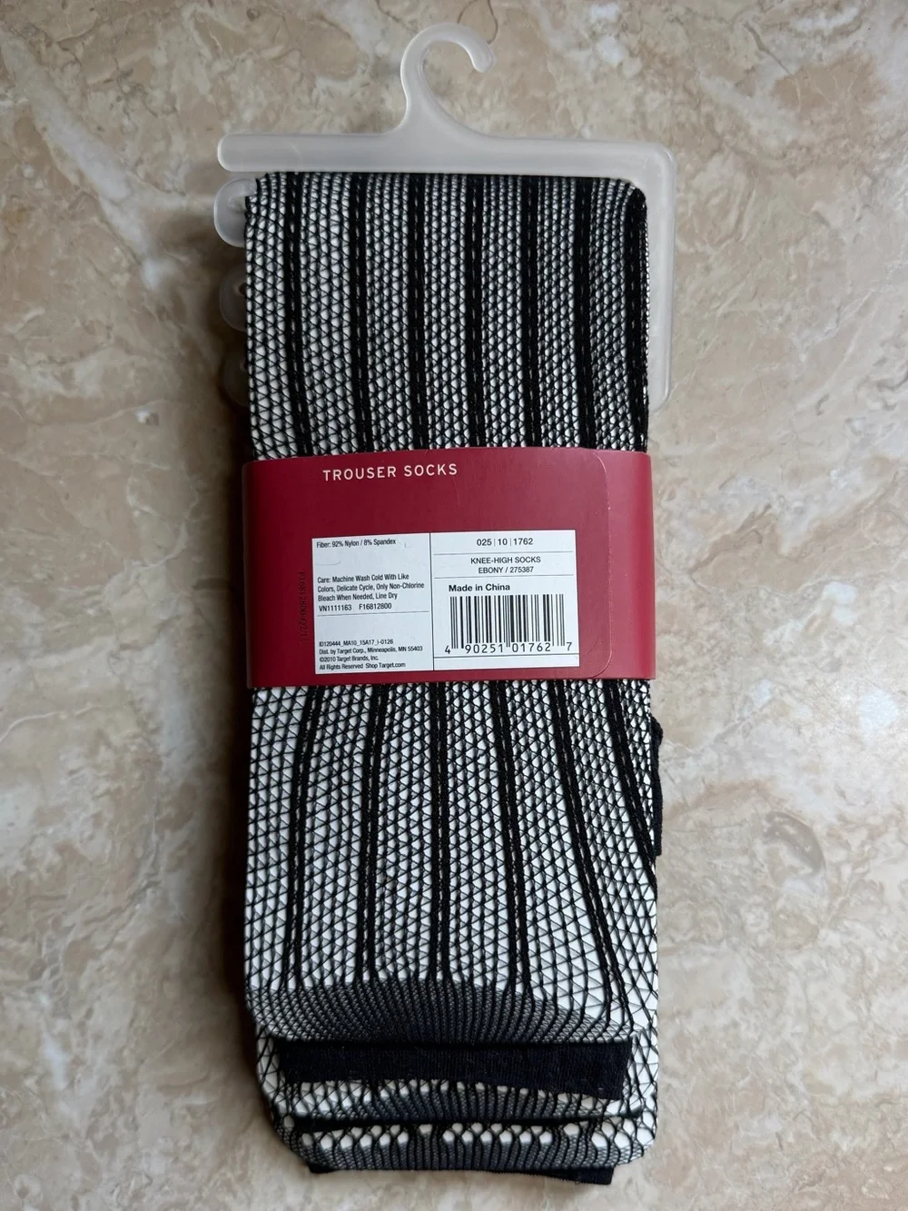 Merona Black Patterned Trouser Knee High Socks 3 Pair Set New with Tag